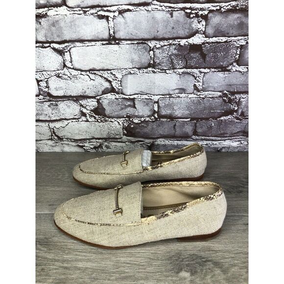 Sam Edelman Lior Beige Leather Horsebit Almond Toe Slip On Flats Women Sz 7M US - Picture 14 of 16